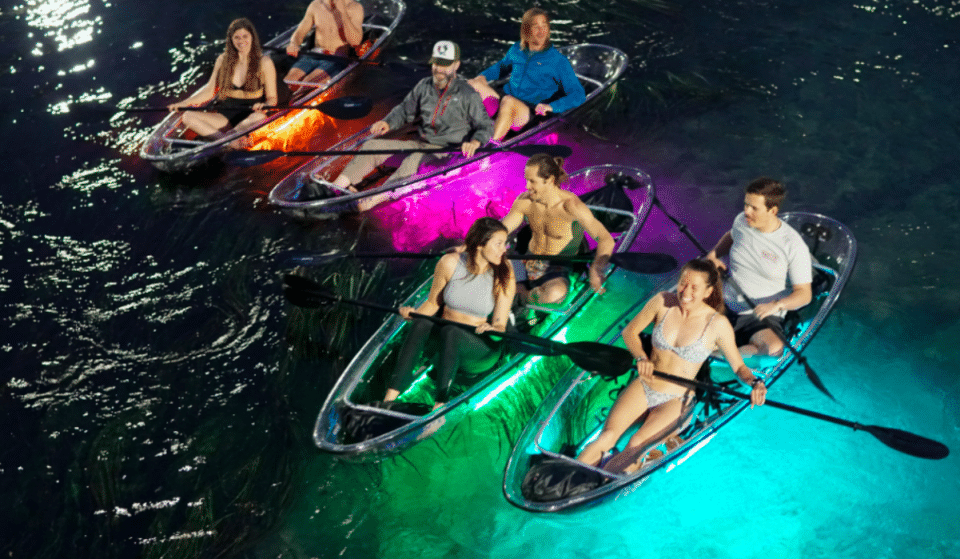 Glide Down This Glow-In-The-Dark River In Crystal Kayaks In Texas