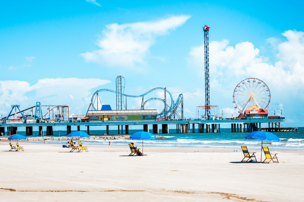 Galveston Beach’s Water Turns Caribbean Blue