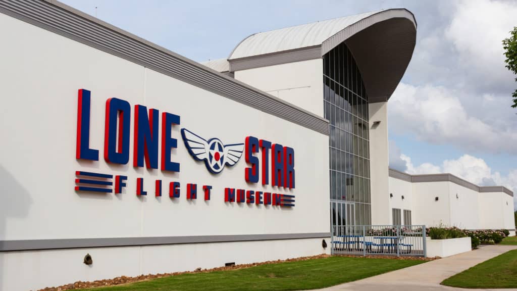The exterior of the Lone Star Flight Museum