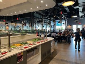 Buffet and interiors at Korean eat in Houston, Honey Pig