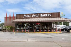 Exterior of Three Bros Bakery in Braeswood, Houston
