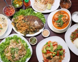 Thai feast from Aim Thai Restaurant in Houston