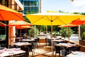 Outdoor patio at Copa Osteria in Houston