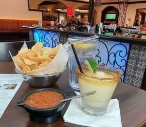 Margarita, chips and dip from Lopez Mexican Restaurant in Houston