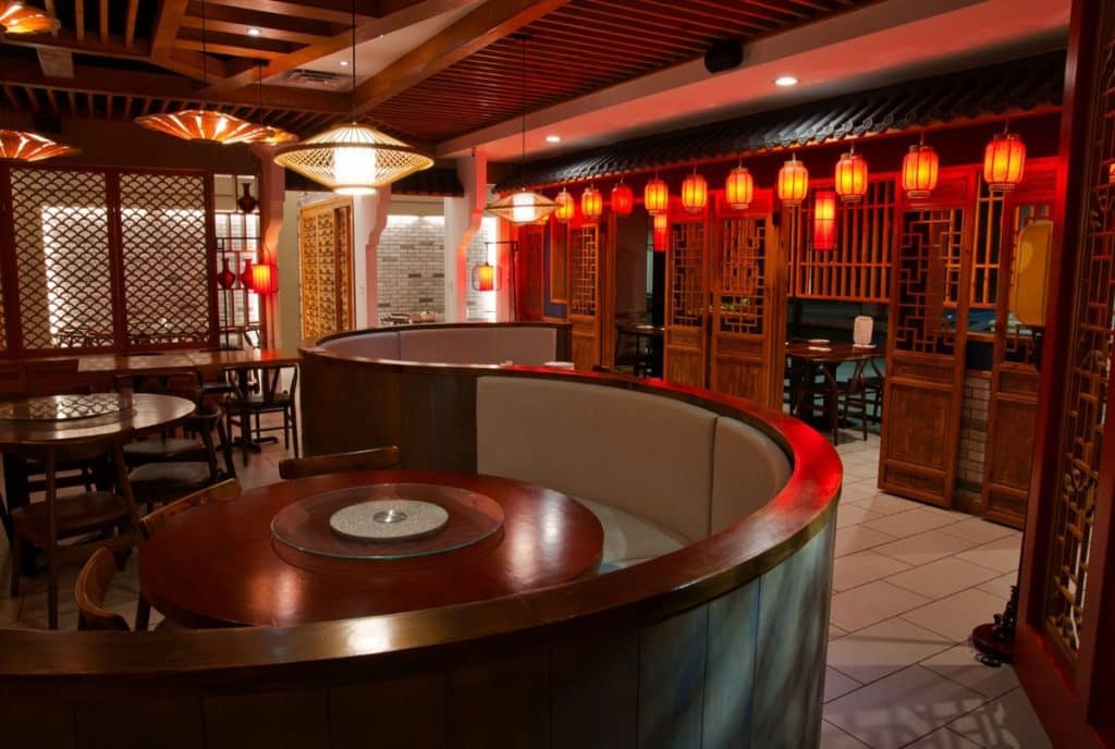 Interiors at Chinese restaurant Mala Sichuan Bistro in Houston