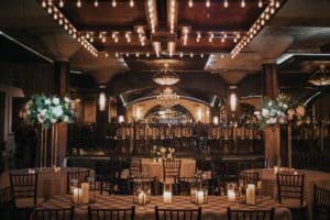 The dimly lit ballroom at The Astoria in Houston. 